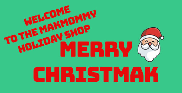 Green background with red text and Santa Claus illustration, featuring a festive greeting.